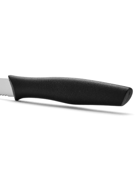 Arcos Nova-skærekniv Nitrum-stål savtakket blad sort håndtag 10 cm