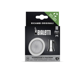 1 junta + 1 filtro de recambio para cafetera Bialetti de 4 tazas