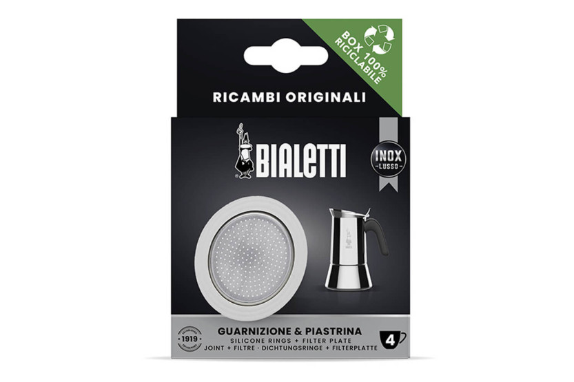 1 packning + 1 ersättningsfilter för Bialetti 4-koppars kaffebryggare