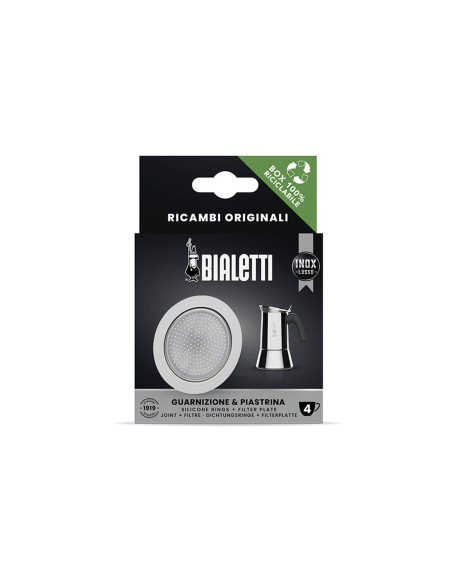 1 packning + 1 ersättningsfilter för Bialetti 4-koppars kaffebryggare