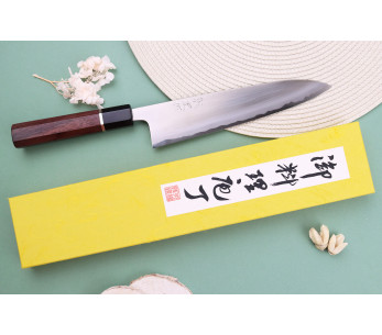 21cm Toshihiro Wakui Shirogami 2 San Maï kiillotettu japanilainen käsintehty kokki ' s veitsi 2