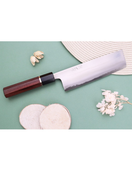 nakiri kniv 16,5cm Japonais artisanal Toshihiro Wakui Shirogami 2 San Maï poly