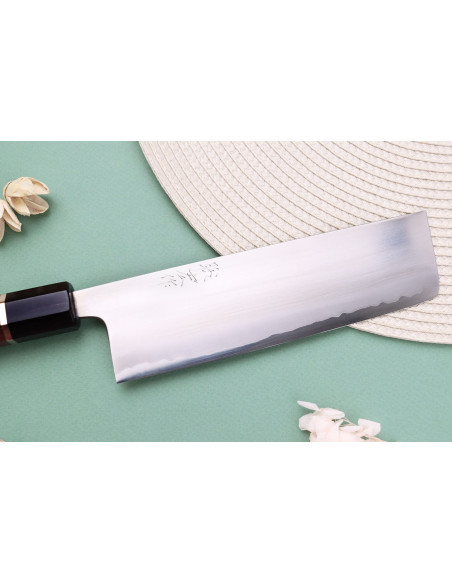 nakiri kniv 16,5cm Japonais artisanal Toshihiro Wakui Shirogami 2 San Maï poly