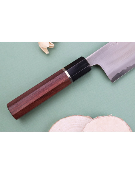 nakiri knife 16,5cm Japonais artisanal Toshihiro Wakui Shirogami 2 San Maï poly