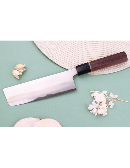 nakiri knife 16,5cm Japonais artisanal Toshihiro Wakui Shirogami 2 San Maï poly