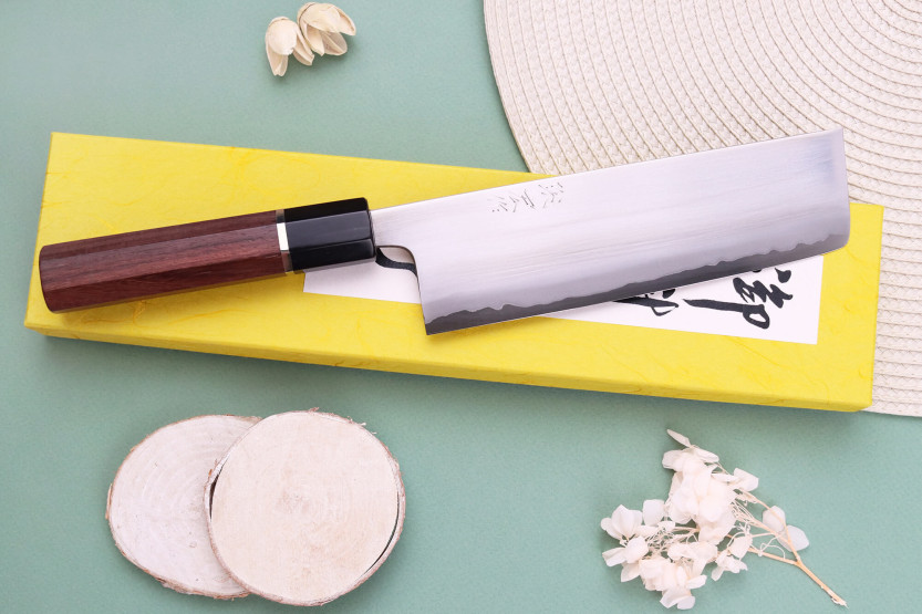 nakiri kniv 16,5cm Japonais artisanal Toshihiro Wakui Shirogami 2 San Maï poly