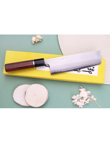 nakiri kniv 16,5cm Japonais artisanal Toshihiro Wakui Shirogami 2 San Maï poly