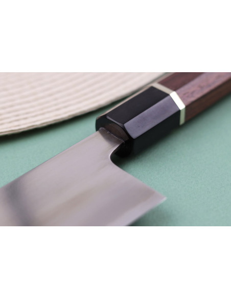 nakiri knife 16,5cm Japonais artisanal Toshihiro Wakui Shirogami 2 San Maï poly