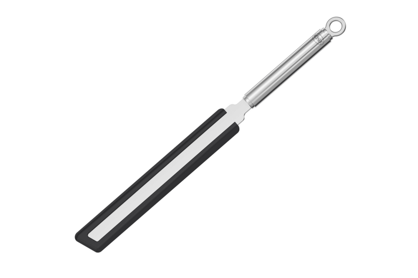 Espátula para panquecas Rösle em silicone preto e aço inoxidável