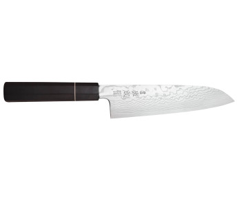 19,5 cm Sukenari ZDP-189 damaskus ibenholt håndtak santoku kniv, japansk håndlaget