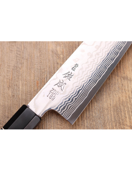 santokumesser 19,5cm japanisch handgefertigt Sukenari ZDP-189 Damast Griff aus Ebenholz