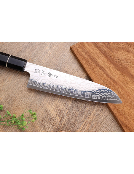 19,5cm Sukenari ZDP-189 damascus eebenpuu kahva santoku veitsi, japanilainen käsintehty