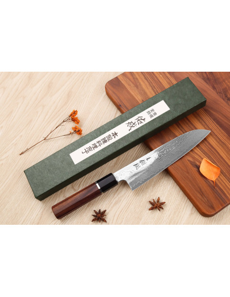Sukenari SG2 damascus 19,5cm Japans santoku mes