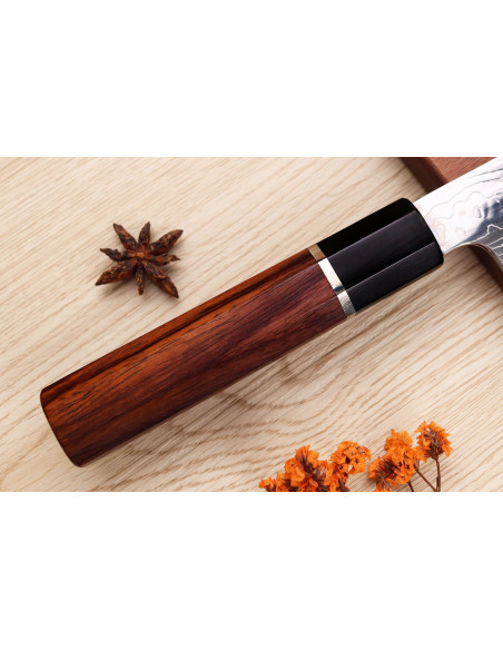 19.5cm Sukenari SG2 damasco Cuchillo santoku, japonés hecho a mano