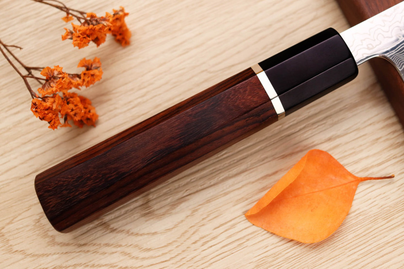 cuchillo universal Sukenari SG2 damasco de 16,5 cm, hecho a mano en Japón