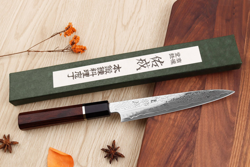 16,5 cm coltello universale Sukenari SG2 in damasco, fatto a mano in Giappone
