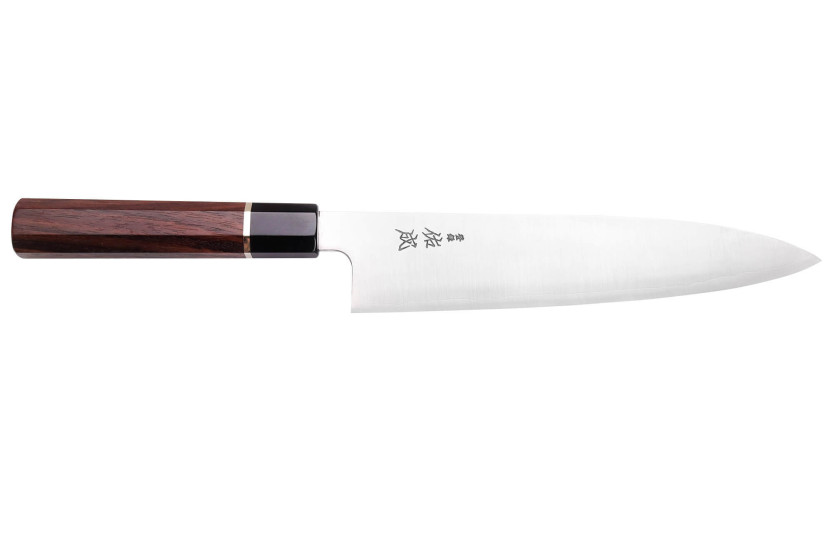 Coltello da chef giapponese da 24 cm Sukenari SG2 San Maï fatto a mano con manico in palissandro