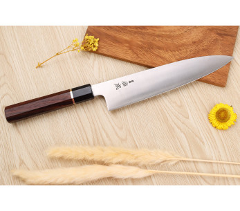 24 cm Sukenari SG2 San Maï håndlaget japansk kokkekniv med håndtak i rosentre 2