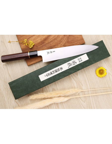 24cm Sukenari SG2 San Maï handmade Japanese chef ' s knife with rosewood handle