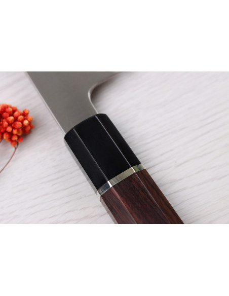 21 cm Sukenari HAP40 San Maï håndverksmessig japansk kiritsuke kokkekniv med håndtak i rosentre
