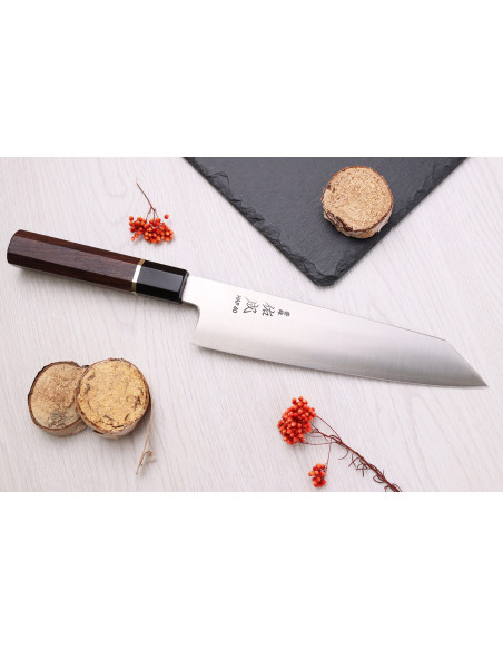 HAP40 Sukenari San Maï Cuchillo de cocinero japonés kiritsuke de 21 cm hecho a mano con mango de palisandro