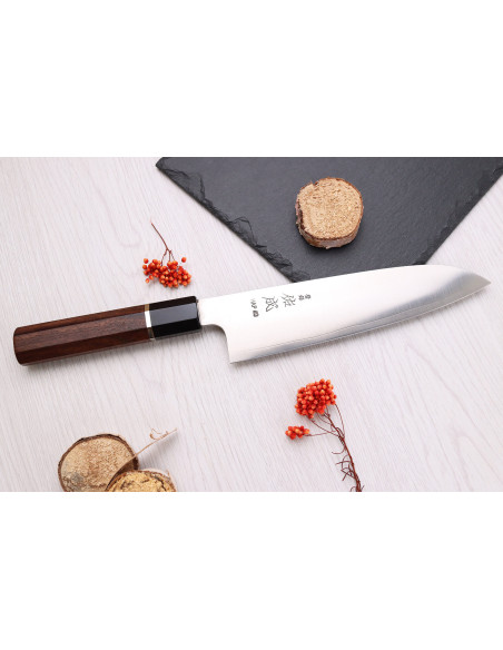 19,5cm Sukenari HAP40 San Maï Japans santoku mes met palissander handvat
