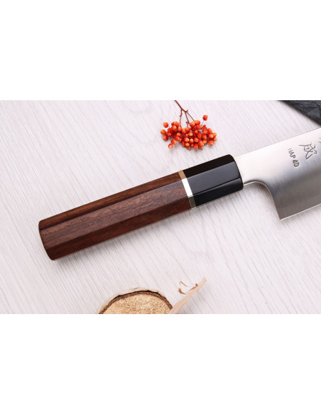 19,5cm Sukenari HAP40 San Maï Cuchillo santoku japonés con mango de palisandro