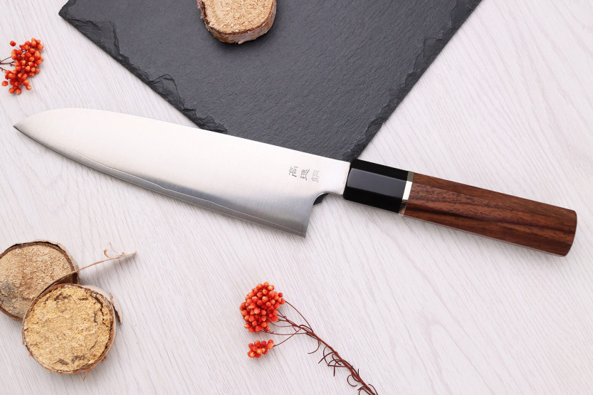 19,5cm Sukenari HAP40 San Maï Cuchillo santoku japonés con mango de palisandro