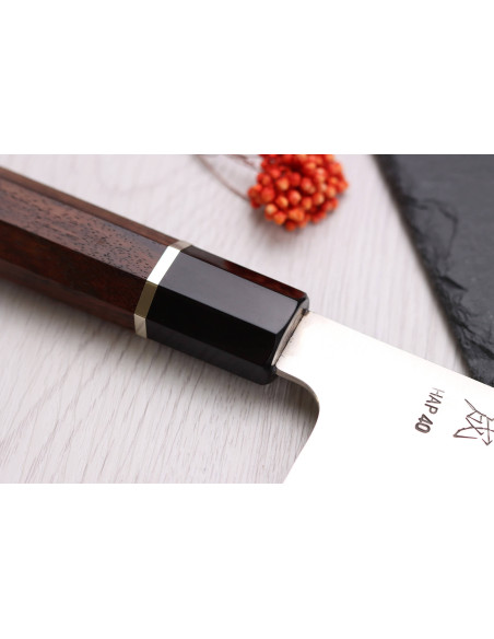 19,5cm Sukenari HAP40 San Maï Cuchillo santoku japonés con mango de palisandro