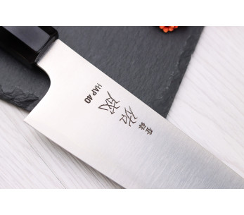 21cm Sukenari HAP40 San Maï handgjord japansk kockkniv med rosenträhandtag 2