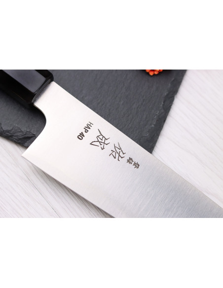 21cm Sukenari HAP40 San Maï handgjord japansk kockkniv med rosenträhandtag