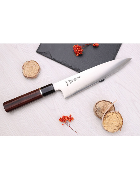 21cm Sukenari HAP40 San Maï handmade Japanese chef ' s knife with rosewood handle