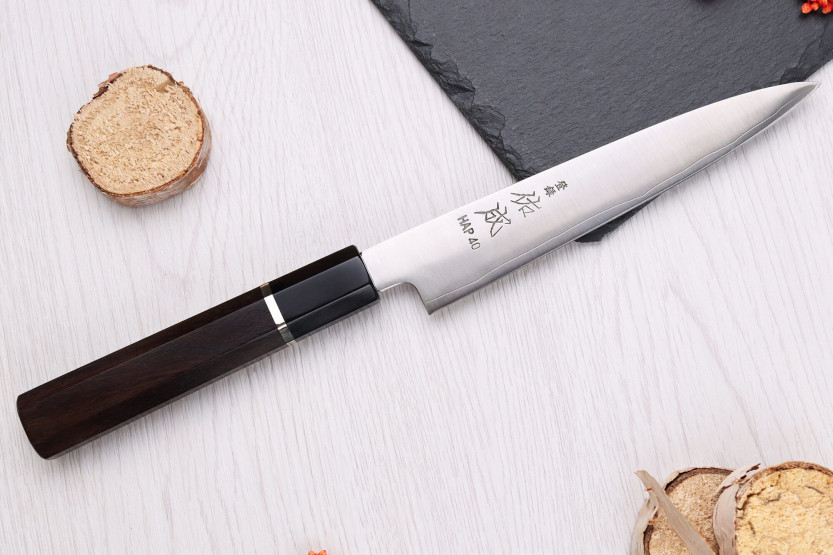 HAP40 Sukenari San Maï 16,5 cm coltello universale artigianale giapponese con manico in palissandro