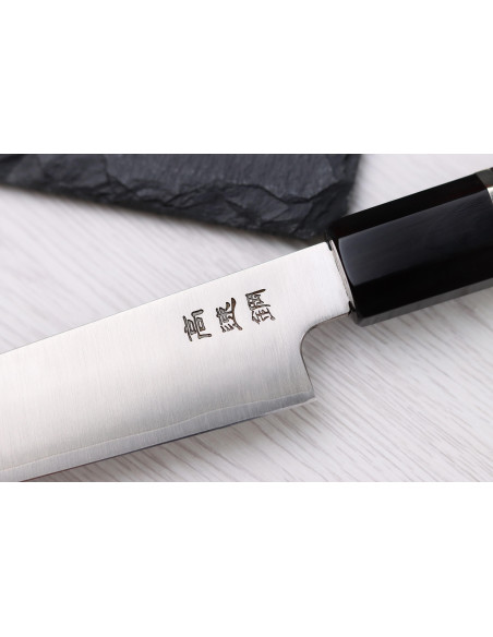 Japanisches Universalmesser 16,5cm handgefertigt Sukenari HAP40 San Maï Griff aus Rosenholz