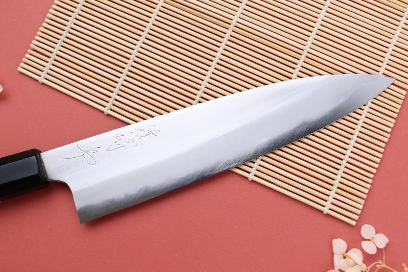 Kochmesser 21cm japanisch handgefertigt Naoki Mazaki Shirogami 2 San Maï Griff aus Lorbeerholz