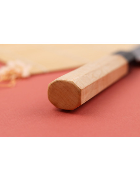 21cm Naoki Mazaki Shirogami 2 San Maï handgjord japansk kockkniv med lagerhäggskaft