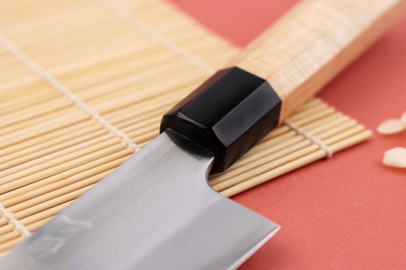 Kochmesser 21cm japanisch handgefertigt Naoki Mazaki Shirogami 2 San Maï Griff aus Lorbeerholz
