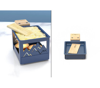 Conjunto de raclette de vela dobrável Cookut Yeti com frigideira e espátula 2