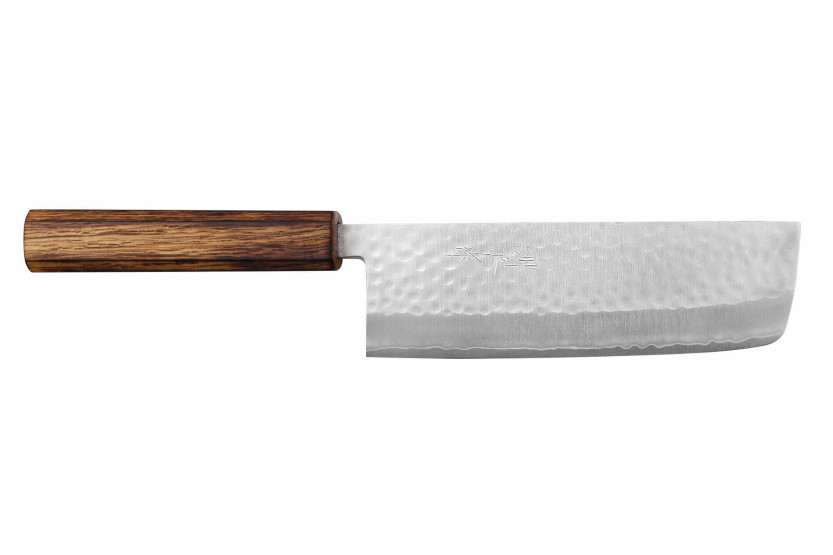 nakiri messer 16,5cm japanisch handgefertigt Masutani gehämmert Griff aus Eiche