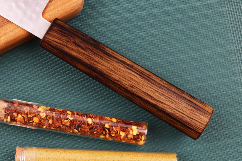 nakiri messer 16,5cm japanisch handgefertigt Masutani gehämmert Griff aus Eiche