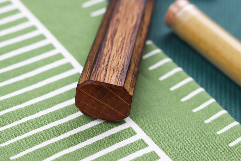 cuchillo nakiri japonés cuchillo nakiri Masutani de 16,5 cm hecho a mano con mango de roble martillado