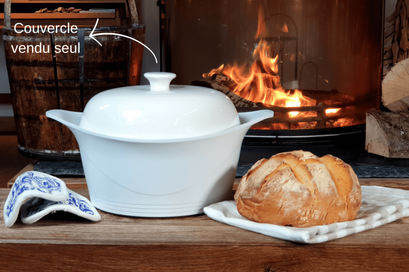 Coperchio per pane per casseruola in ceramica bianca Cookut 24cm