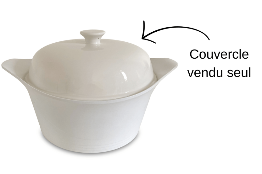 Brotdeckel für Cookut Bräter 24cm aus weißer Keramik