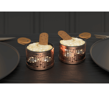 Cookut Lumi juego de raclette con vela Les Plus Brillantes juego de sartén y espátula para 2 - Cobre 2