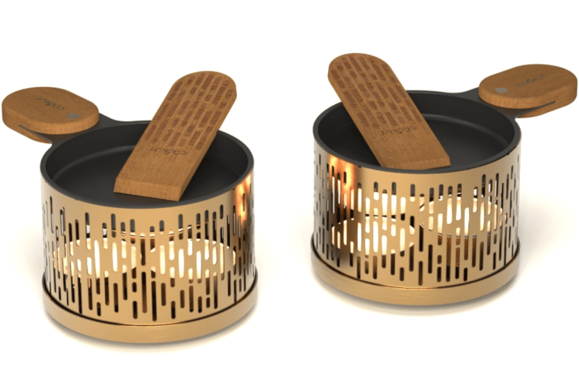 Cookut Lumi juego de raclette Les Plus Brillantes sartén y espátula para 2 - Oro