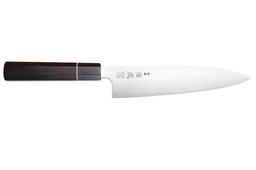 Kochmesser 21cm japanisch handgefertigt Sukenari ZDP-189 San Maï Griff aus Ebenholz