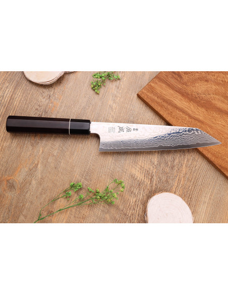 21cm Sukenari ZDP-189 damascus eebenpuu kahva Kiritsuke veitsi, käsintehty Japanissa