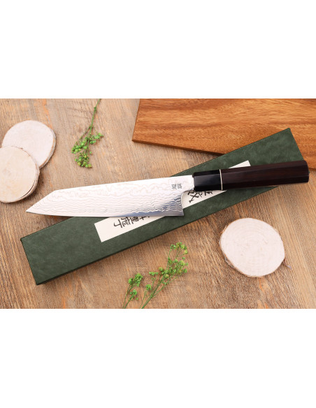21cm Sukenari ZDP-189 damascus eebenpuu kahva Kiritsuke veitsi, käsintehty Japanissa
