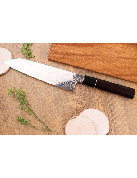 21cm Sukenari ZDP-189 damascus eebenpuu kahva Kiritsuke veitsi, käsintehty Japanissa