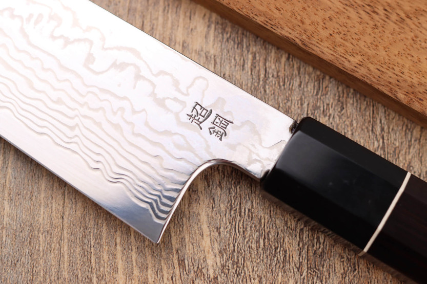 21cm Sukenari ZDP-189 damascus eebenpuu kahva Kiritsuke veitsi, käsintehty Japanissa